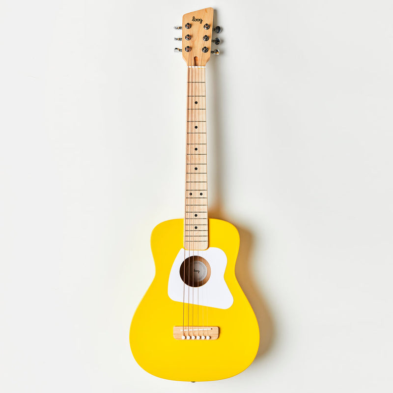 Loog Pro Acoustic VI Guitar, Beginners, Travel Guitar, Ages 12+ (Yellow)