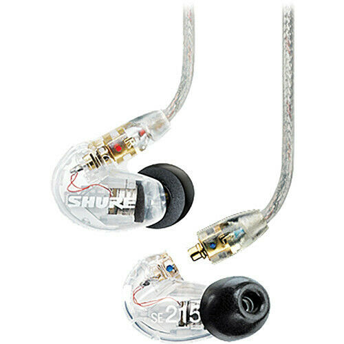 Shure SE215 Sound-Isolating In-Ear Stereo Earphones (Clear)